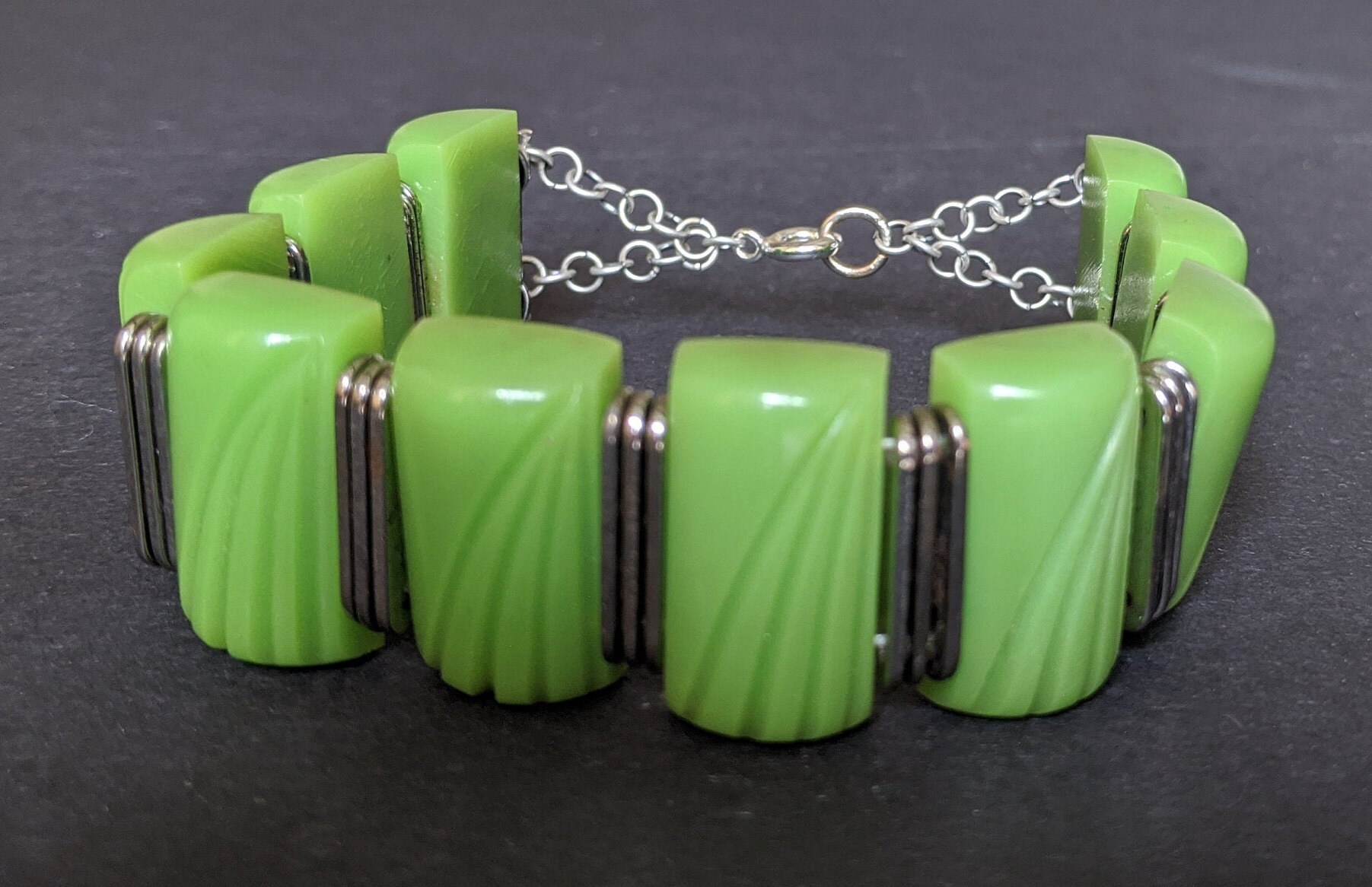 Vintage Jakob Bengel Art Deco Machine Age Geometric Chrome and Chunky ...