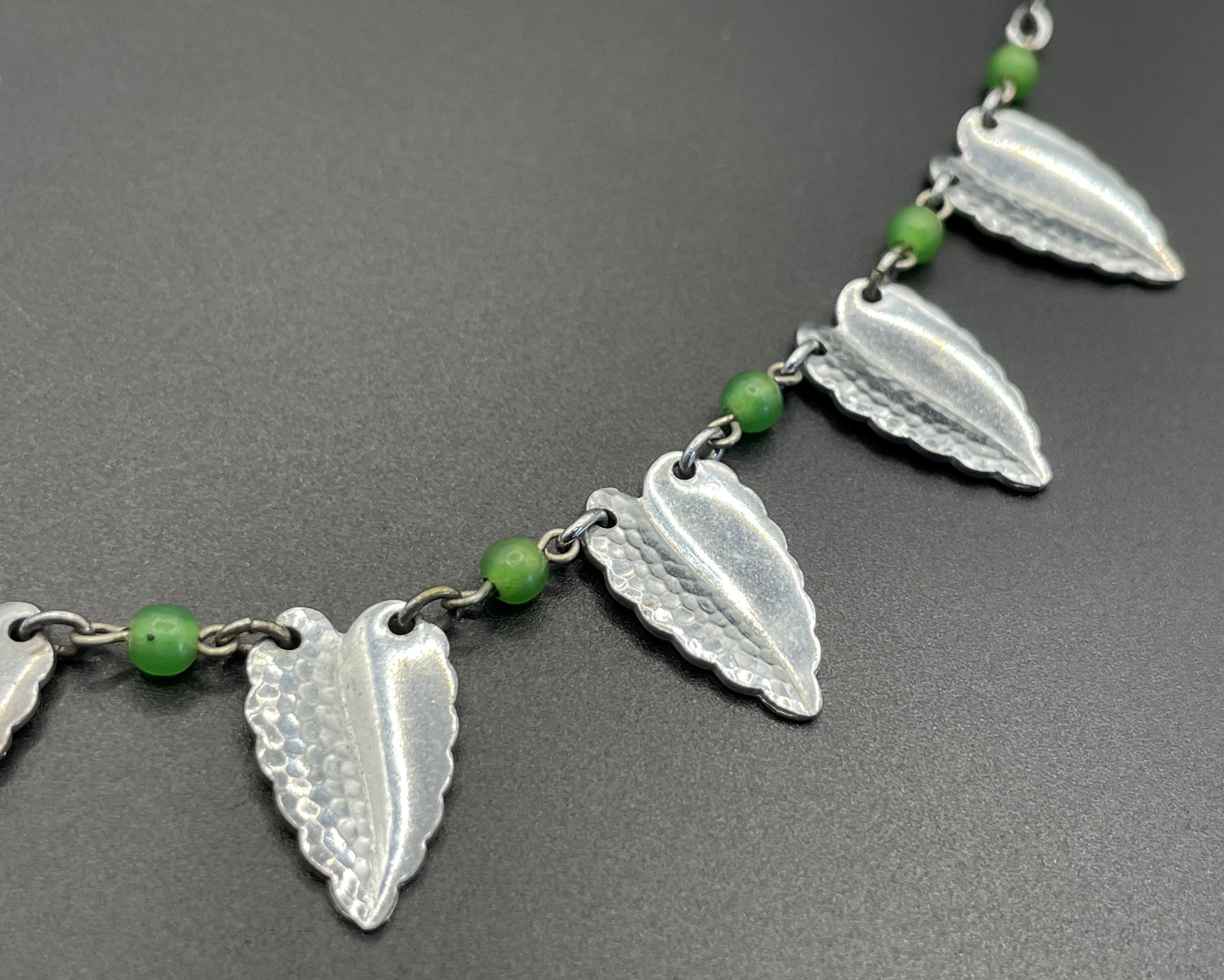 Vintage Jakob Bengel Art Deco Machine Age Necklace, Bright Green ...
