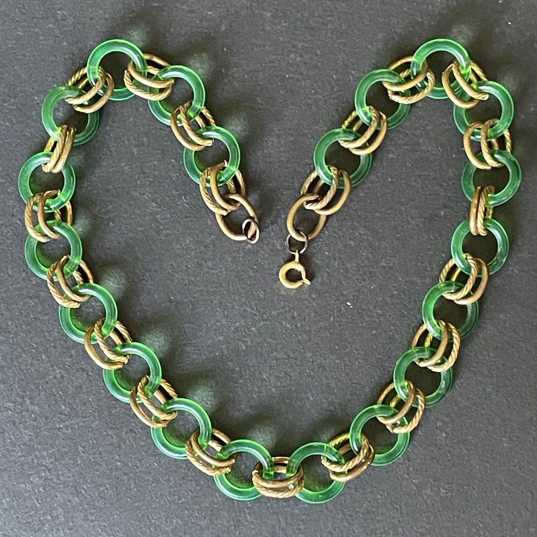 Vintage Jakob Bengel Art Deco 1930s Machine Age Collar Necklace With ...