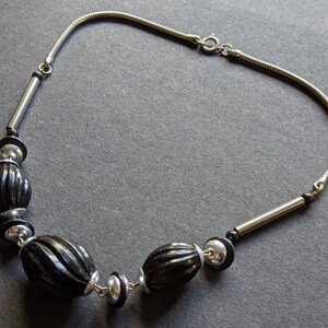 Vintage Jakob Bengel Art Deco Machine Age Chrome and Black Galalith ...