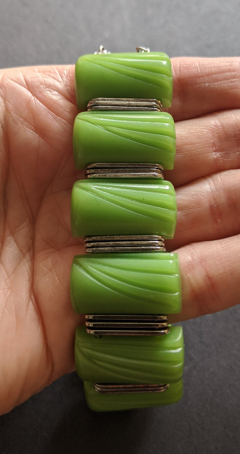 Vintage Jakob Bengel Art Deco Machine Age Geometric Chrome and Chunky ...