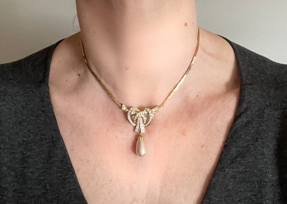 Vintage Attwood and Sawyer (A&S) Signed Faux Pearl Drop