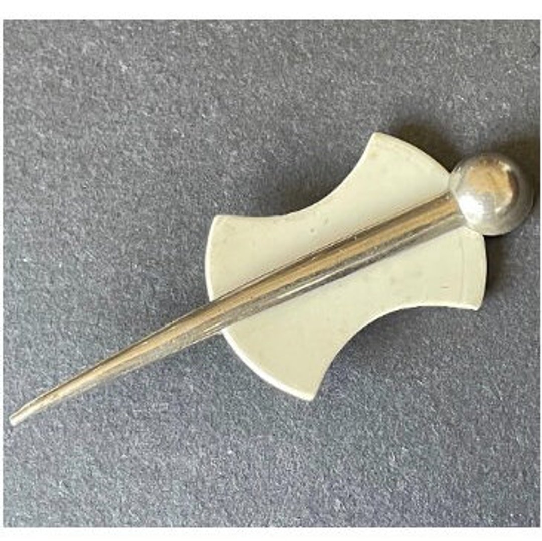 Vintage Jakob Bengel Art Deco Machine Age, White Galalith and Chrome ...