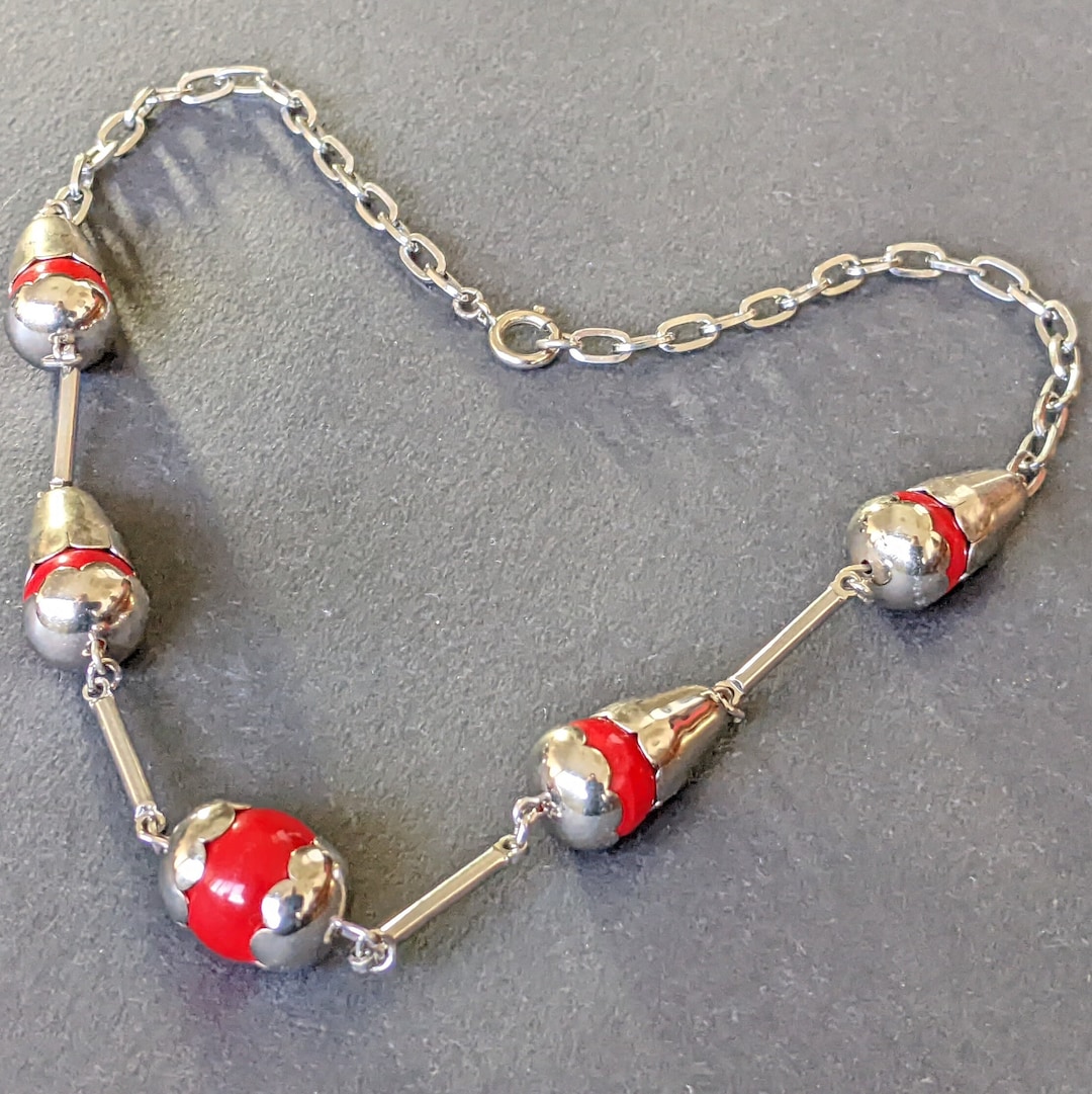 Vintage Jakob Bengel Art Deco Machine Age Silver Tone / Chrome and ...