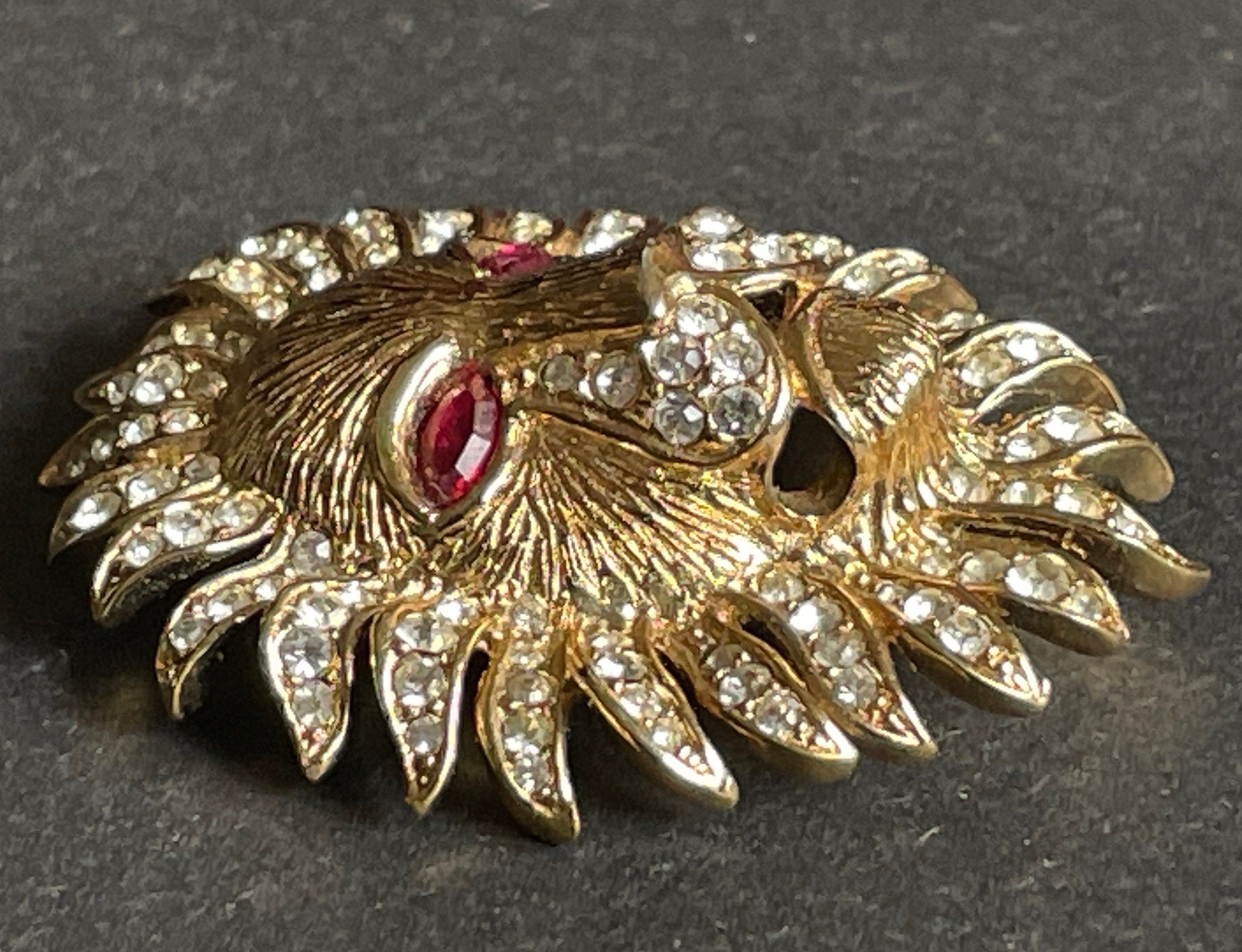 Vintage Attwood and Sawyer A&S Large Rhinestone Lion Brooch Signed, 22ct Gold-plated, Unusual Ruby Red Rhinestone Eyes - Etsy Vintage Attwood and Sawyer A&S Large Rhinestone Lion Brooch Signed, 22ct Gold-plated, Unusual Ruby Red Rhinestone Eyes - Etsy