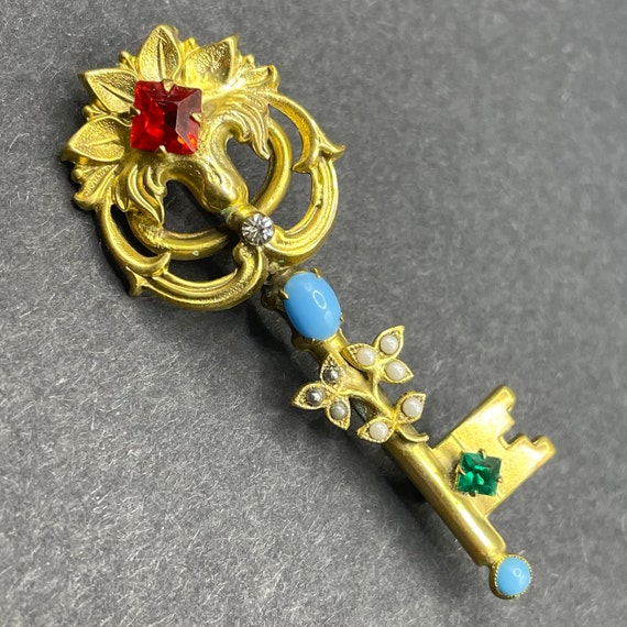 Broche Ancienne Dorée à Pierres - Très Bon état (TBE), Bijou Vintage Occasion