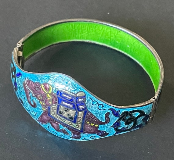 Vintage beautiful Rajasthani silver and brightly … - image 3