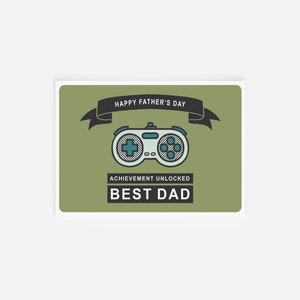 Carte fête des Pères - Carte gamer vidéo - 4x6 avec enveloppe - Cool Dad