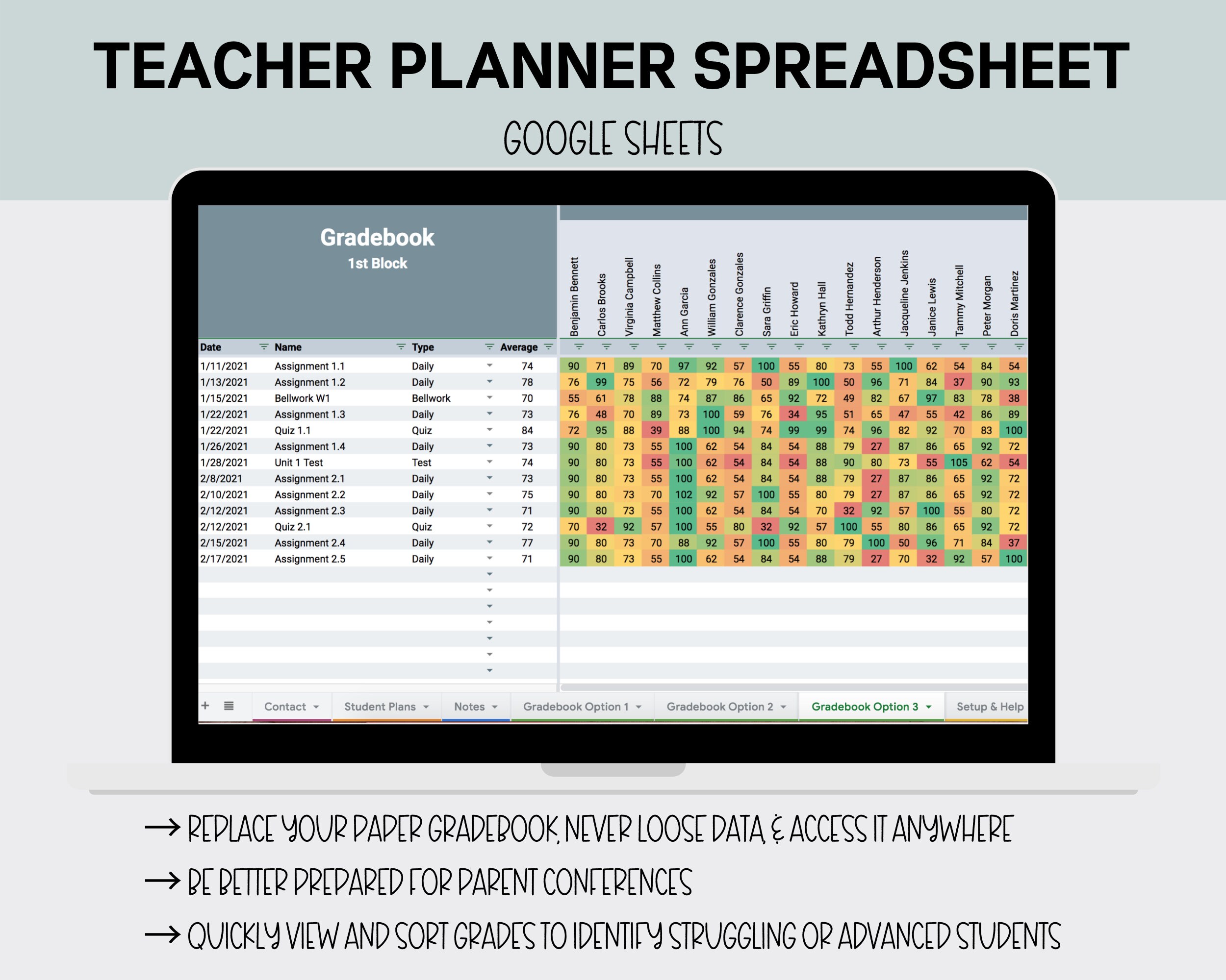 High School Teacher Planner Spreadsheet Google Sheets High Etsy