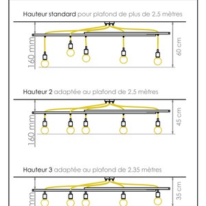 Pendant light Asterism, mustard and black scandinavian chandelier image 6