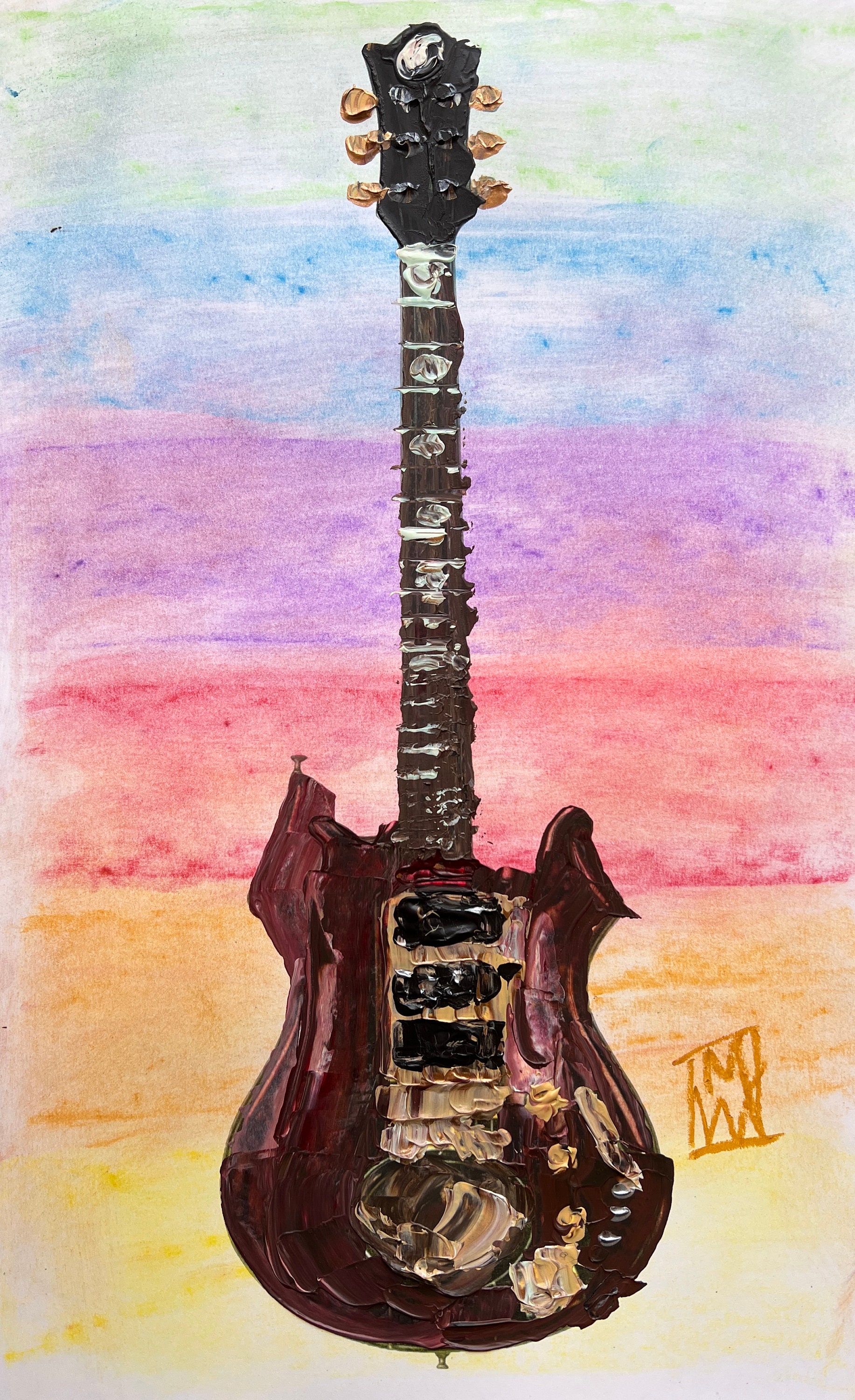 ORIGINAL Tiger Jerry Garcia Grateful Dead Guitar Art - Etsy