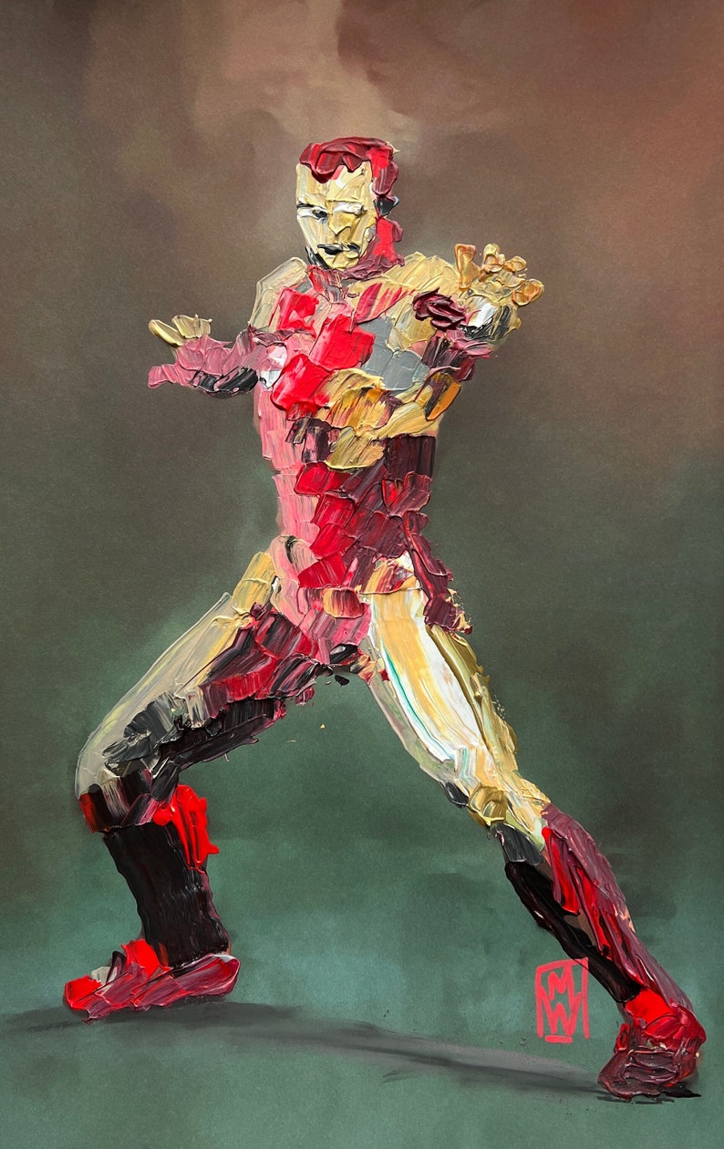 Original Iron Man Abstract Original Painting // Acrylic on - Etsy