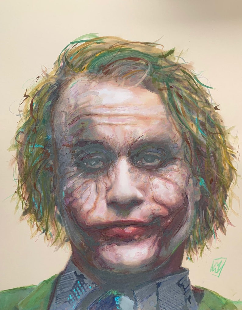 Heath Ledger Joker Realistic and Haunting Original Painting // | Etsy