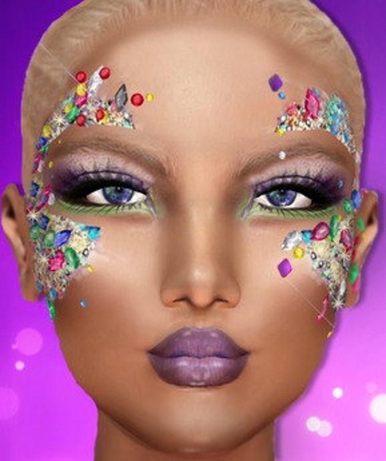 Face Self Adhesive Jewels Gems Rhinestones Colors Etsy