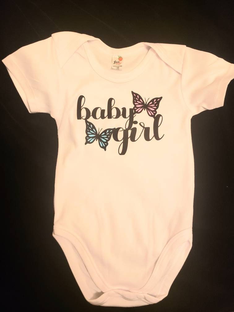 Baby girl baby onesie with butterflies Etsy