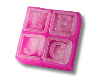 Custom Monogramed Silicone Ice Tray In Pink, Great Personal Gift, Business Gift, Great For Cocktails, Whiskey or Bourbon, Unique Barware