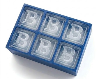 Bac à glaçons lettre B, moule à glaçons monogramme personnalisé, cadeau initial whisky personnalisé pour lui et elle, moule en silicone pour Benjamin Bella Blake