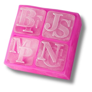 Initials as a Monogram in Ice Pink, Great Personal Gift, Business Gift, or Unique Gift from High Quality Platinum Silicone image 1