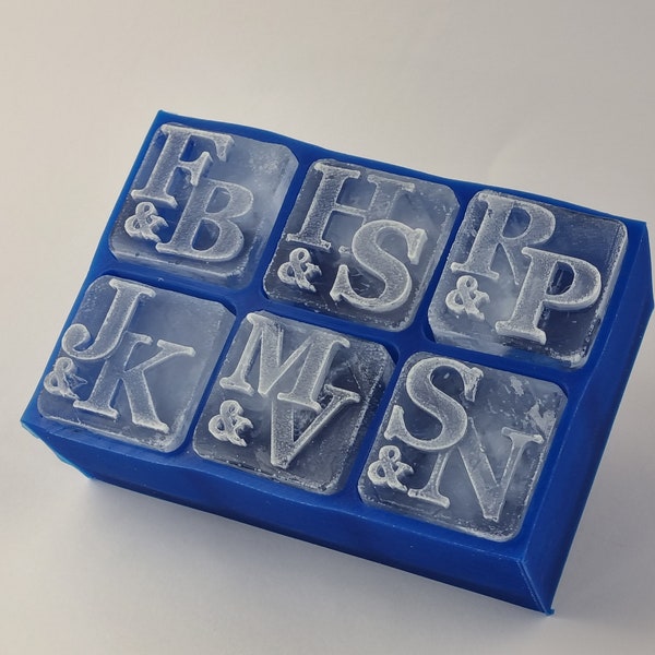 Initials as a Monogram in Ice, Great Personal Gift, Business Gift, or Unique Gift from High Quality Platinum Silicone