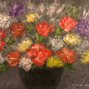 Original, Abstract Floral Arrangement, 11 x 14