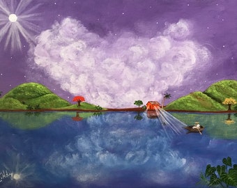 Original Artwork, My Magical Puerto Rico, 12 x 16
