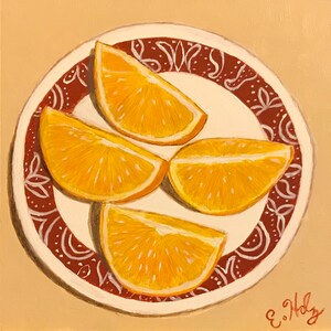Original Artwork, Just Orange, 6 x 6