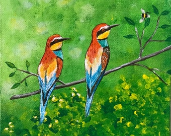 Original, European Bee eaters, 6 x 6