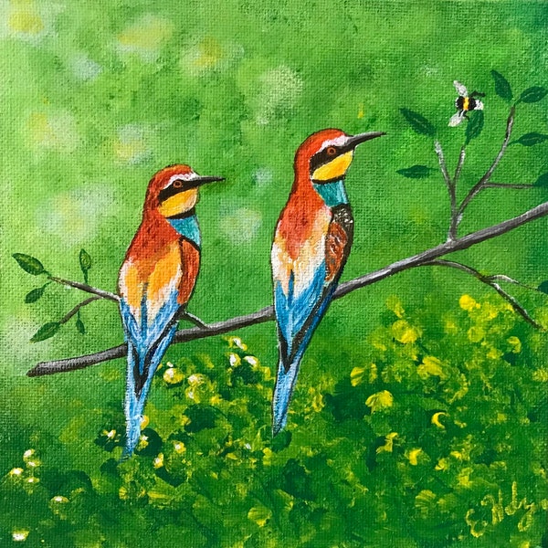 Original, European Bee eaters, 6 x 6