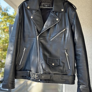 Mens Black sheepskin Biker handmade  Leather Jacket. Leather Jacket For Men, Mens sheepskin Leather Jacket Coat and jacket high quailty