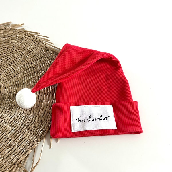 Nikolausmütze für Babys | Weihnachtsmütze | Zipfelmütze | rote Bommelmütze | Weihnachtsmütze | Pudelmütze für Kinder und Erwachsene