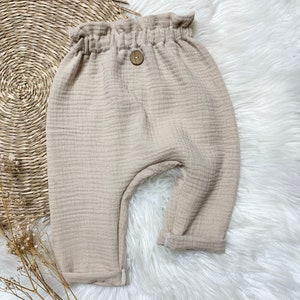 Paperbag Hose Musselin Baby Musselin Hose Baby Babyhose Musselin Sommerhose Baby Musselin Pumphose in verschiedenen Farben Bild 8