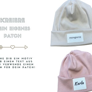 Hipster Beanie Mütze für Baby, Kinder und Erwachsene Partnerlook Familie tolles Geschenk zur Geburt Mütze personalisiert Bild 8