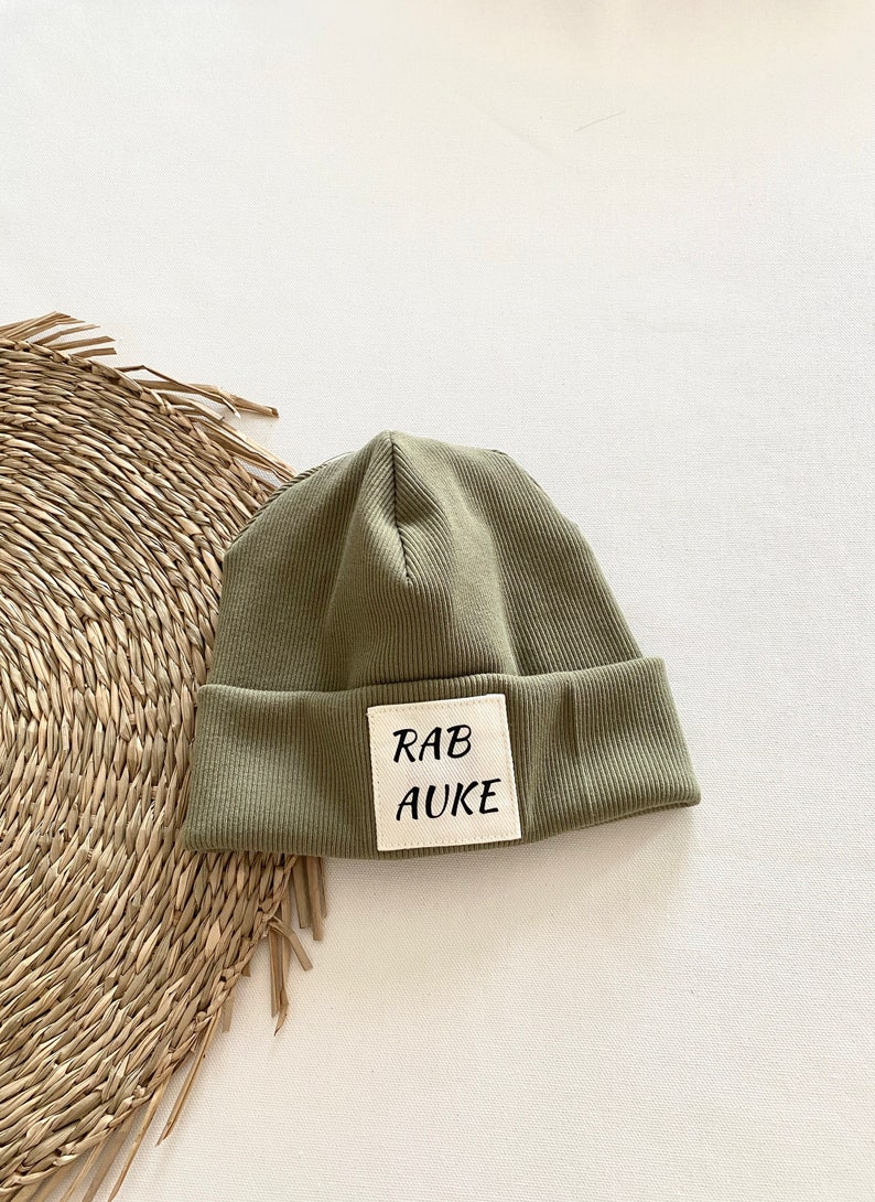 Hipster Beanie Mütze für Baby, Kinder und Erwachsene Partnerlook Familie tolles Geschenk zur Geburt Mütze personalisiert Bild 4