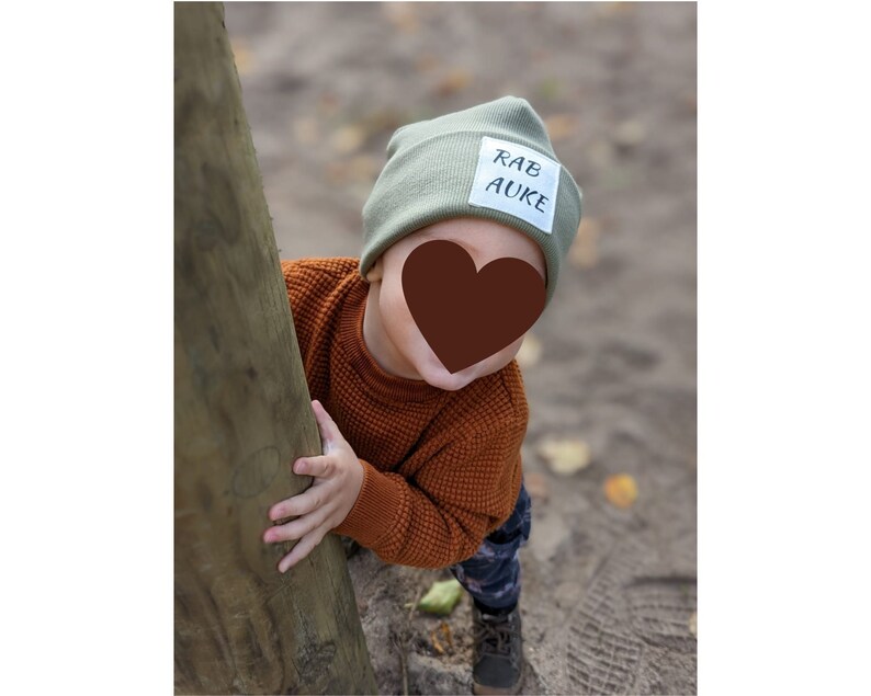 Hipster Beanie Mütze für Baby, Kinder und Erwachsene Partnerlook Familie tolles Geschenk zur Geburt Mütze personalisiert Bild 2