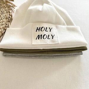 Hipster Beanie Mütze für Baby, Kinder und Erwachsene Partnerlook Familie tolles Geschenk zur Geburt Mütze personalisiert Bild 6