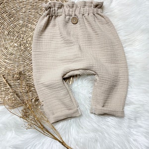 Paperbag Hose Musselin Baby Musselin Hose Baby Babyhose Musselin Sommerhose Baby Musselin Pumphose in verschiedenen Farben Bild 7