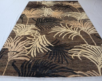 Mumlook Turkmen Hand Knotted Rug | Antique Tribal Wool Carpet | Unique Boho Geometric Home Decor | Vintage Area Rug | 7x10 Ft