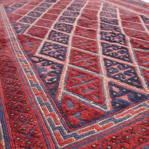 Gorgeous Vintage Rug, 6x4.9 Ft Handmade Hand Knotted Afghan Mushwani Rug, Turkmen Geometric Rug, Antique Area Rug, Bedroom Rug, Office Rug