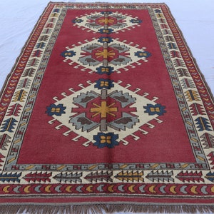 4.3x6.8 ft. Collectors Rug, Antique Rug, Afghan Hand knotted touch Rug, Top Quality Tribal Turkmen Rug, One of a Kind Oriental Area Rug