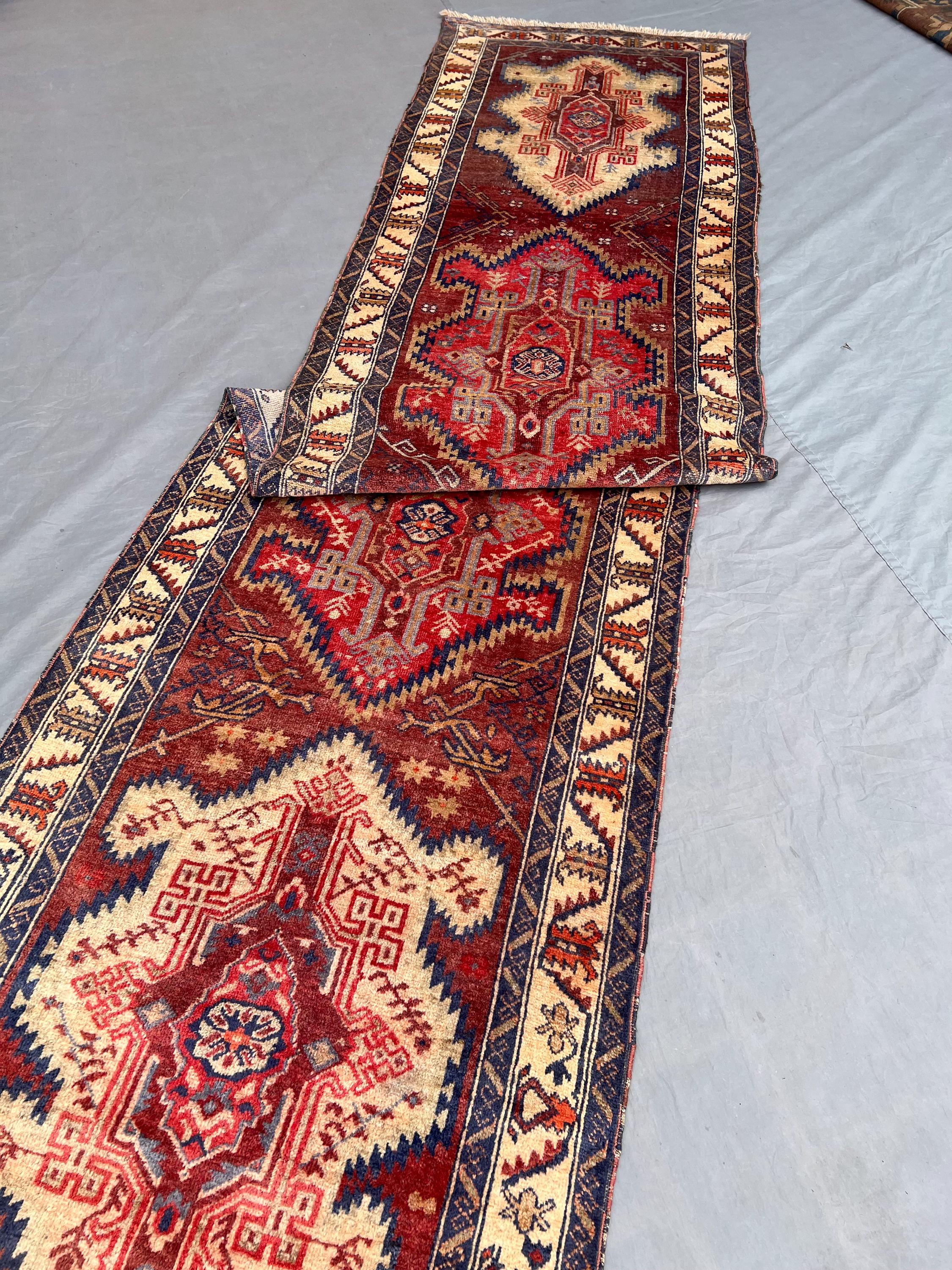 Stunning Afghan Style Tribal Runner, Vintage Geometric Medallion ...