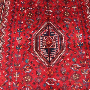 Caucasian Afghan Antique Rug, Turkman Wool Living Room Area Rug.5x9 ft. Nomadic Hand Knotted Area rug. Office Room Rug. Shiraazi Area Rug