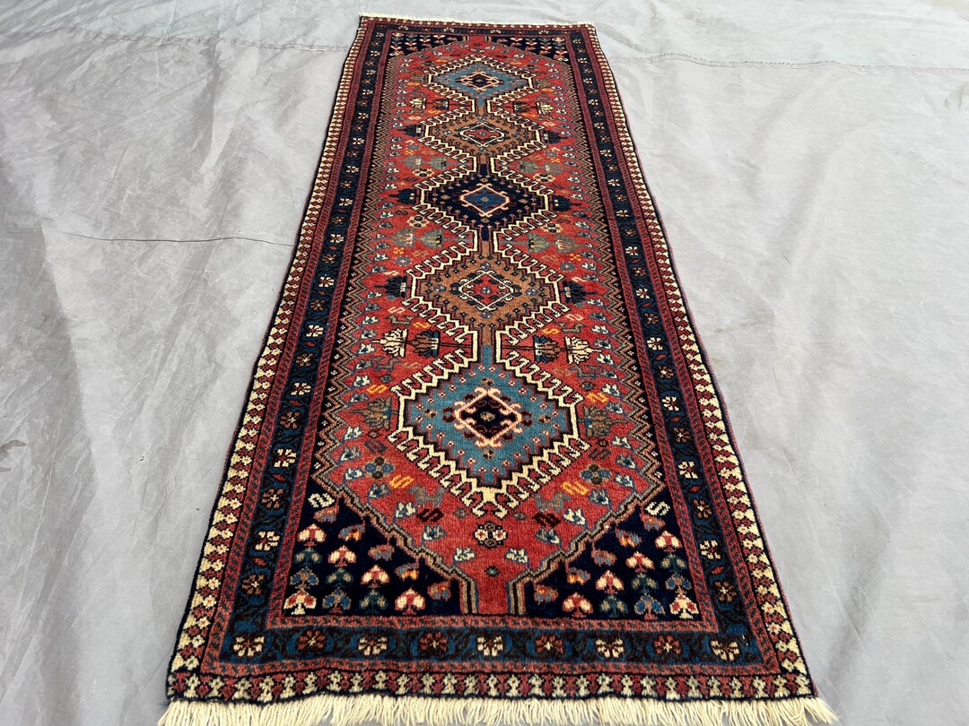 Vintage Yalameh Rug – 5x2 Ft Handwoven Afghan Wool Runner - Etsy