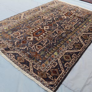 1940s Collectable Antique Rug 6.8x4.5 Ft, Tribal Vintage Balochi Rug, Afghan Handmade Wool Rug, Oriental Balochi Aesthetic Bedroom Rug, Rugs