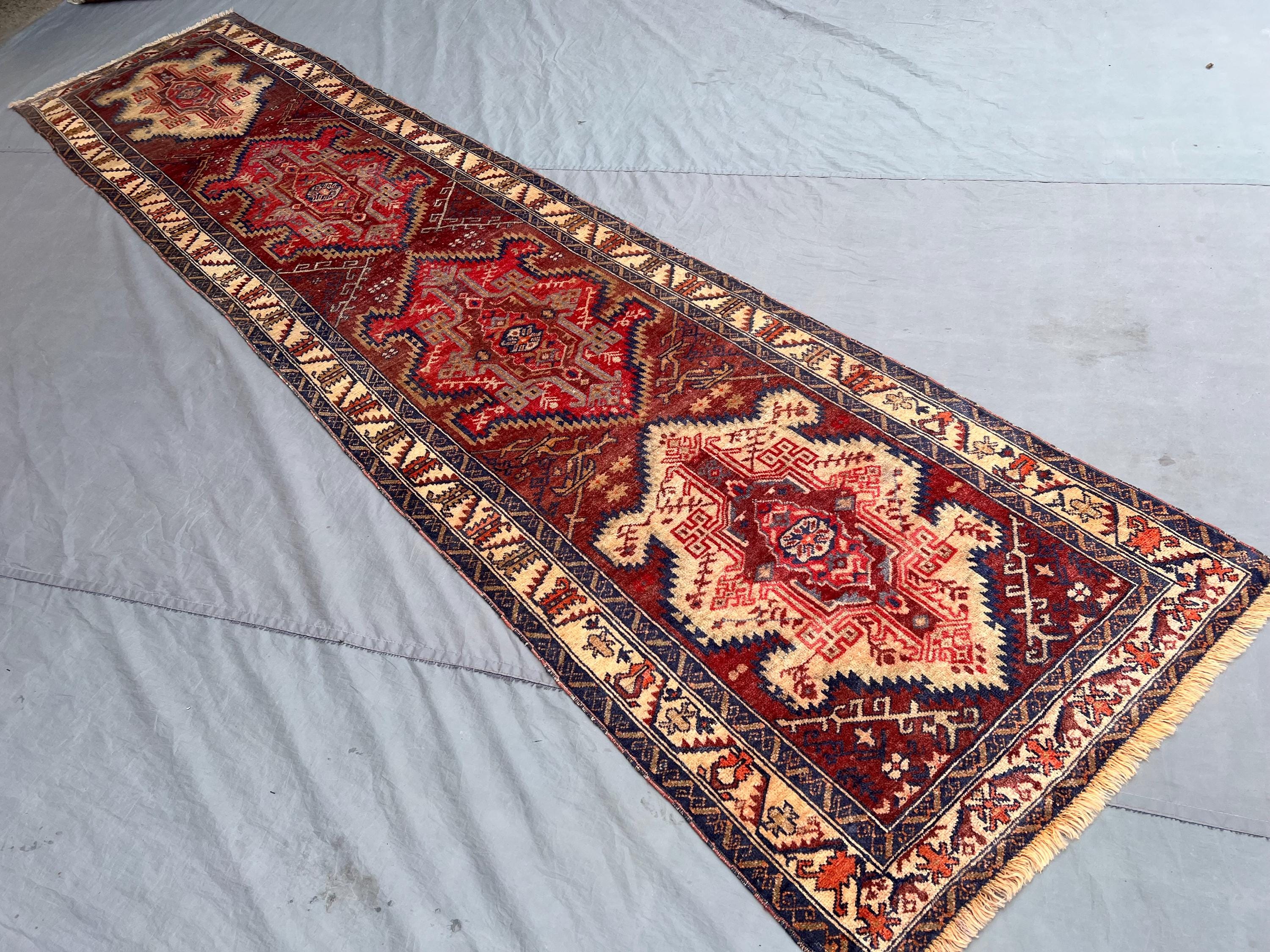 Stunning Afghan Style Tribal Runner, Vintage Geometric Medallion ...