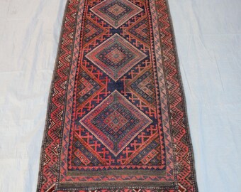 手織りヴィンテージトライバルラグ/アフガニスタンマシュワニランナー