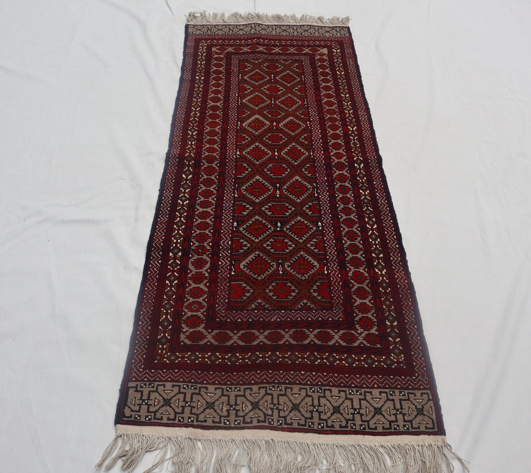Pile Soft Wool Runner, Afghan Hand Knotted Rug. Tribal Runner 2.9x6.8 ...