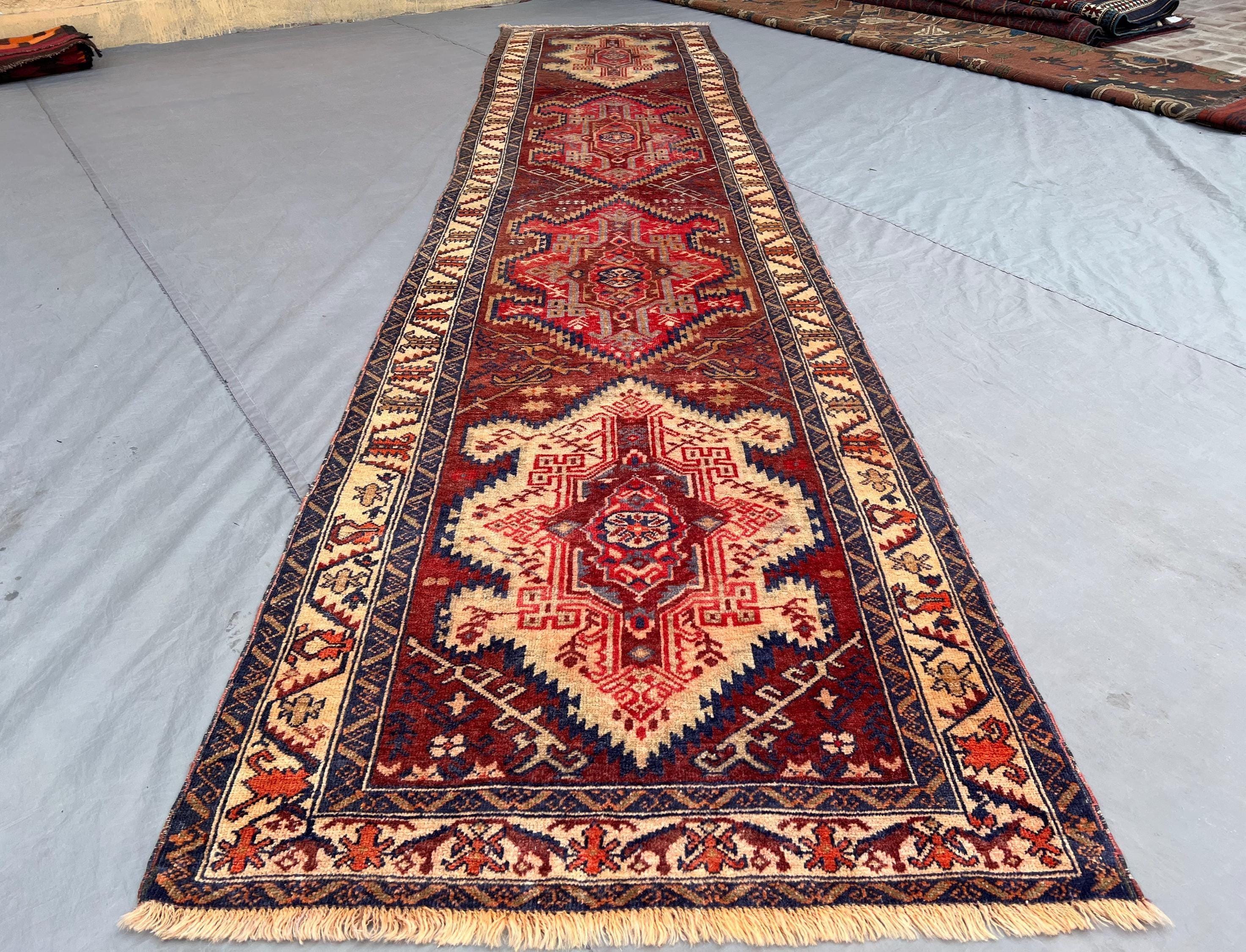 Stunning Afghan Style Tribal Runner, Vintage Geometric Medallion ...