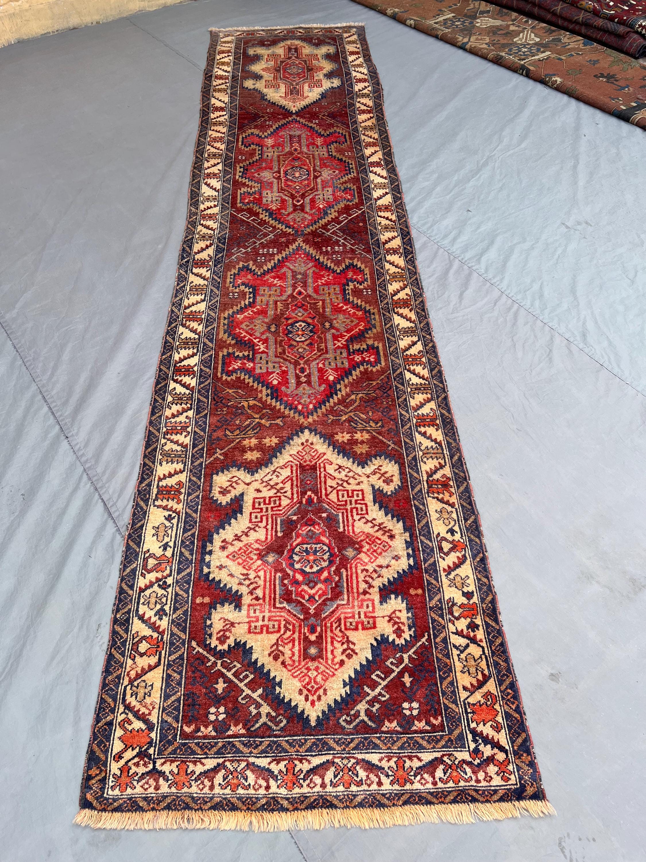 Stunning Afghan Style Tribal Runner, Vintage Geometric Medallion ...