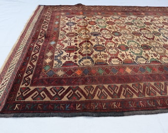4x7 Ft Vintage Taimani Handmade Afghan Tribal Baluch 100% Wool