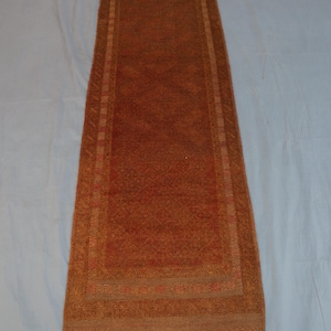 Antique terracotta Runner Rug 8.8x2 Ft Afghan Faded Handmade Traditional Wool Rug- Turkmen Mashwani Berjesta Oriental Carpet Hallway Runner